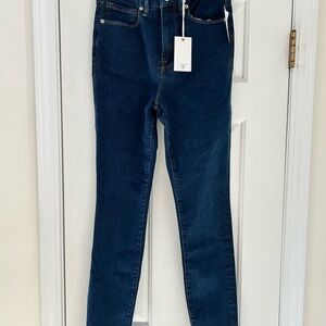 Good American Blue Skinny Jeans with Contrast Stitching
